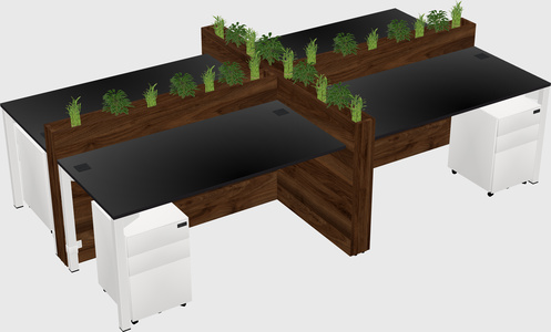 Rectangular shared desk