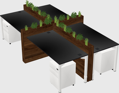 Rectangular shared desk