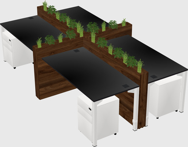 Rectangular shared desk