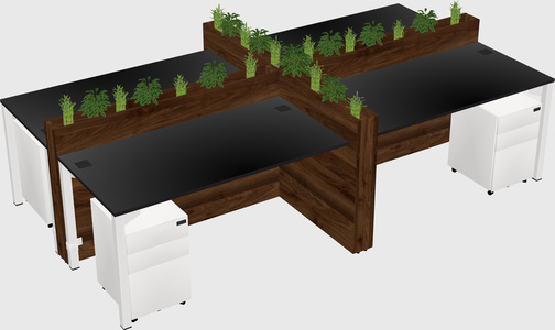 Rectangular shared desk