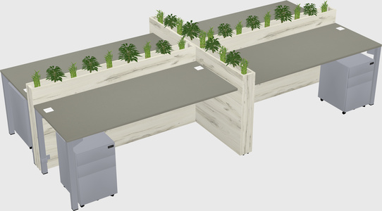 Rectangular shared desk