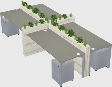 Rectangular shared desk