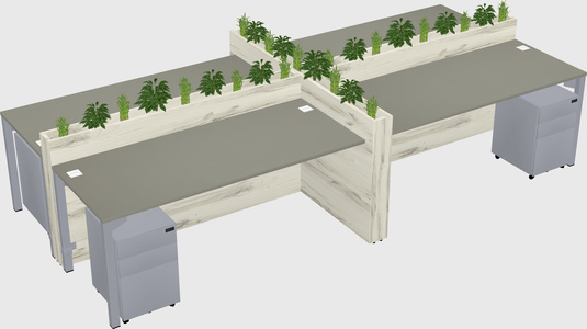 Rectangular shared desk