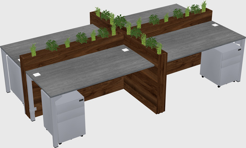 Rectangular shared desk