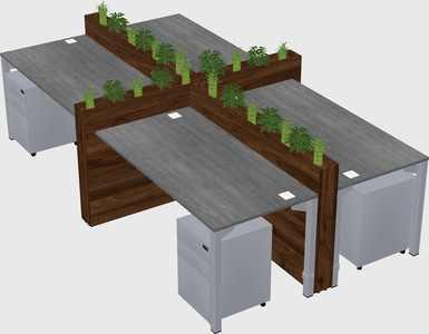 Rectangular shared desk