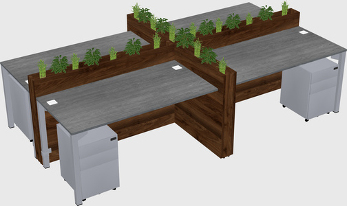 Rectangular shared desk