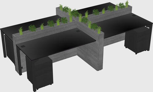 Rectangular shared desk