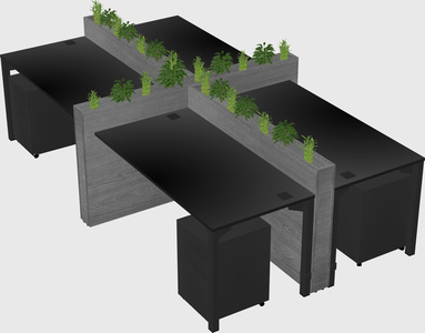 Rectangular shared desk