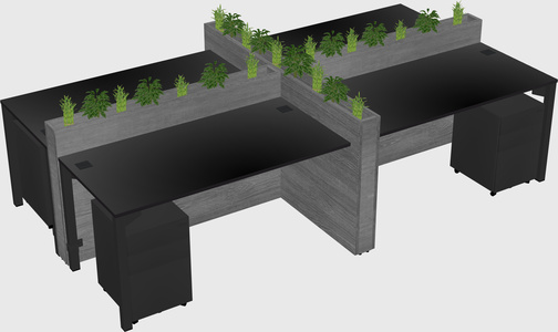 Rectangular shared desk