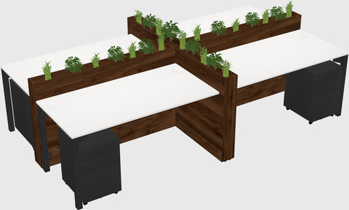 Rectangular shared desk