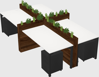 Rectangular shared desk