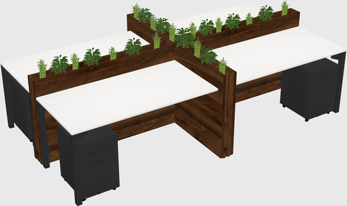 Rectangular shared desk