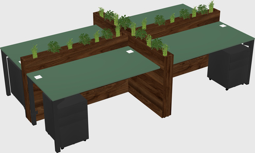 Rectangular shared desk