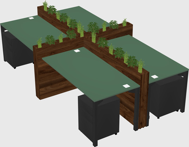 Rectangular shared desk