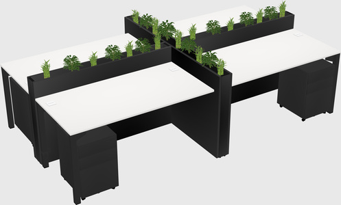 Rectangular shared desk