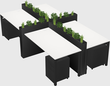 Rectangular shared desk