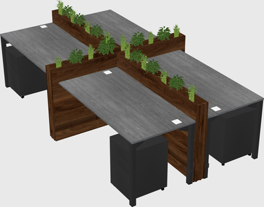 Rectangular shared desk