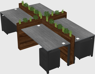 Rectangular shared desk