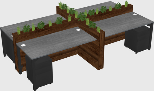 Rectangular shared desk