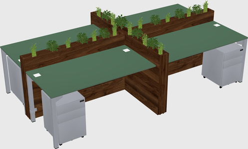 Rectangular shared desk