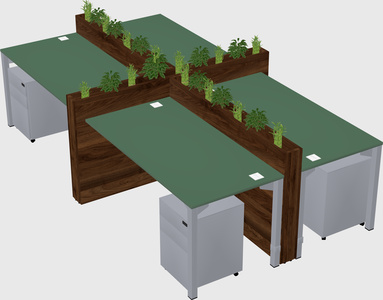 Rectangular shared desk