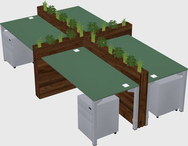 Rectangular shared desk