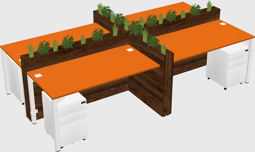 Rectangular shared desk