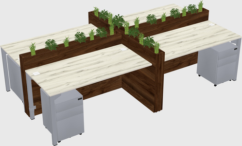 Rectangular shared desk