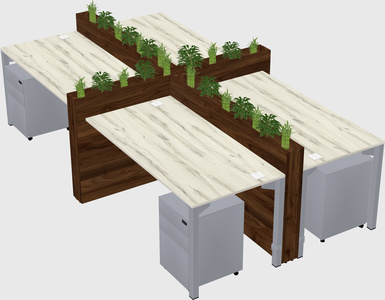 Rectangular shared desk