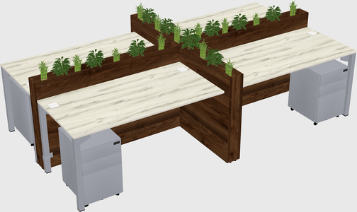 Rectangular shared desk