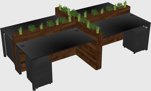 Rectangular shared desk