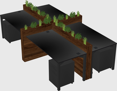 Rectangular shared desk