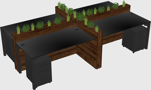 Rectangular shared desk