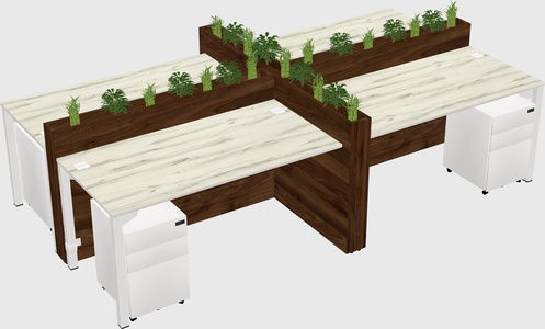 Rectangular shared desk