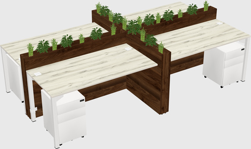 Rectangular shared desk
