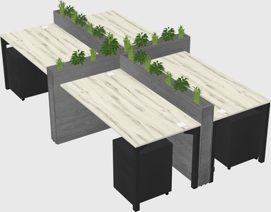 Rectangular shared desk
