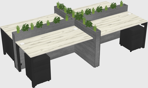 Rectangular shared desk