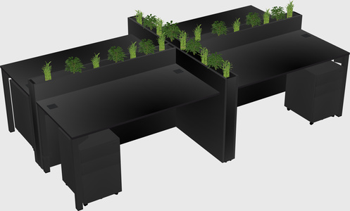 Rectangular shared desk
