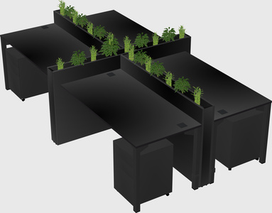 Rectangular shared desk