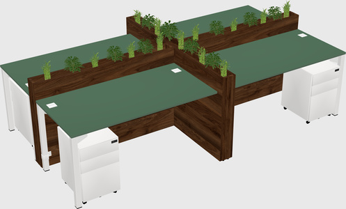 Rectangular shared desk
