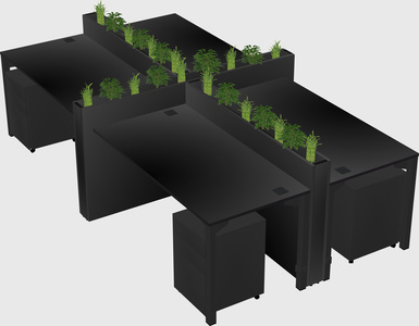 Rectangular shared desk