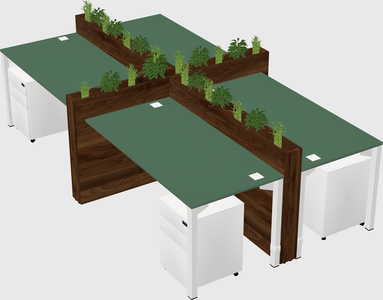 Rectangular shared desk