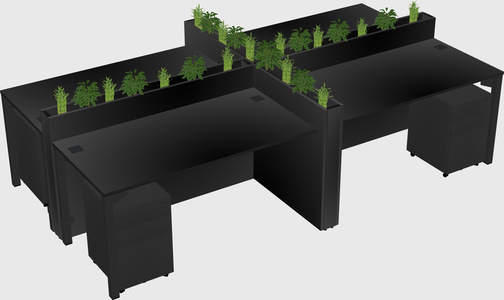 Rectangular shared desk