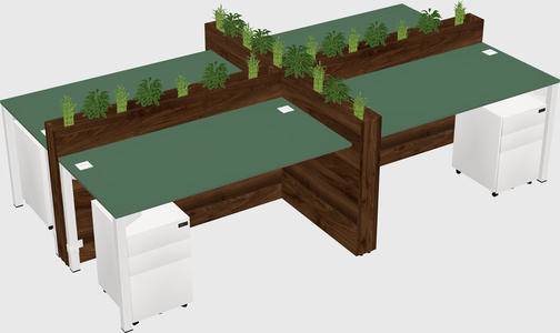 Rectangular shared desk