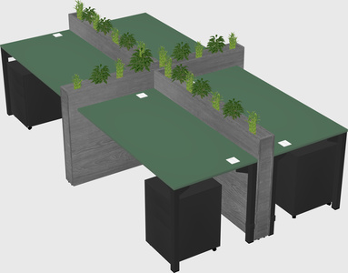 Rectangular shared desk