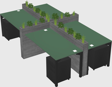 Rectangular shared desk