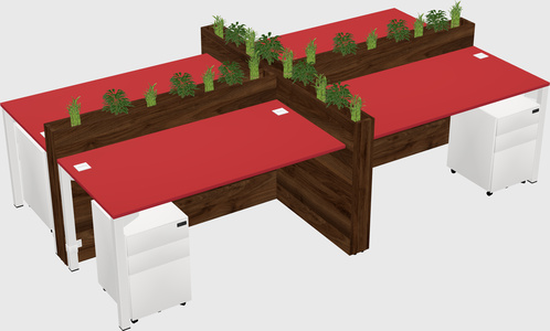 Rectangular shared desk