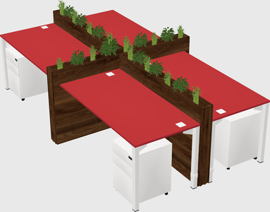 Rectangular shared desk