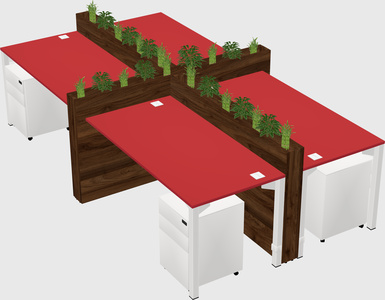 Rectangular shared desk