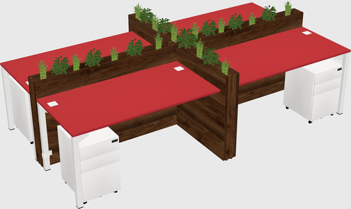 Rectangular shared desk